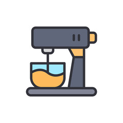 Illustration Of A Stand Mixer Blending Ingredients On Transparent Layout