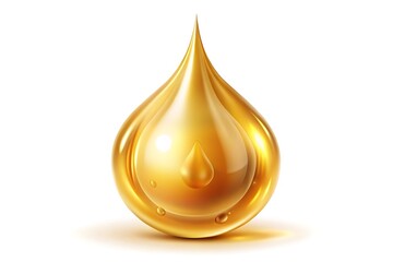 Golden Oil Droplets and Seed: Natural Beauty Product Illustration.