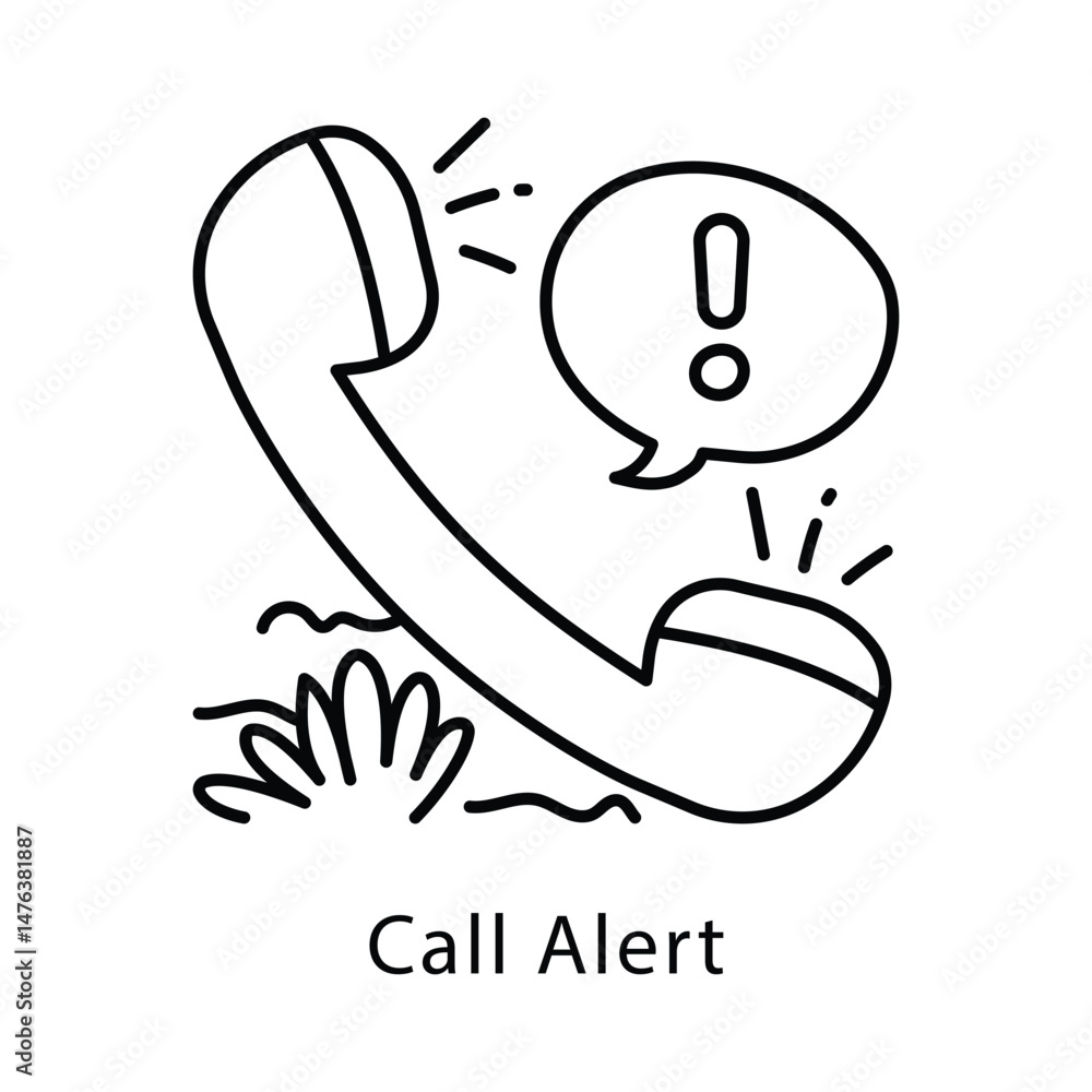Poster call alert vector outline style icon. eps 10 file