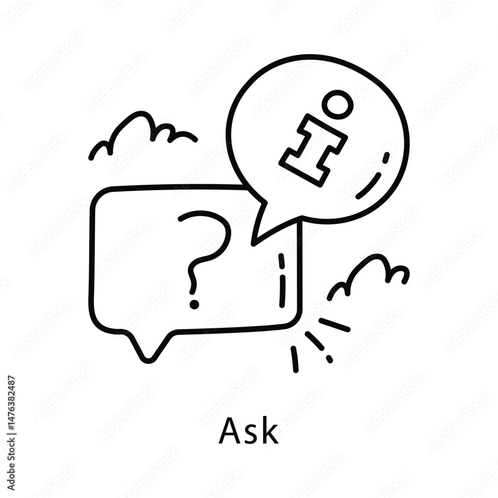 Poster ask vector outline style icon. eps 10 file