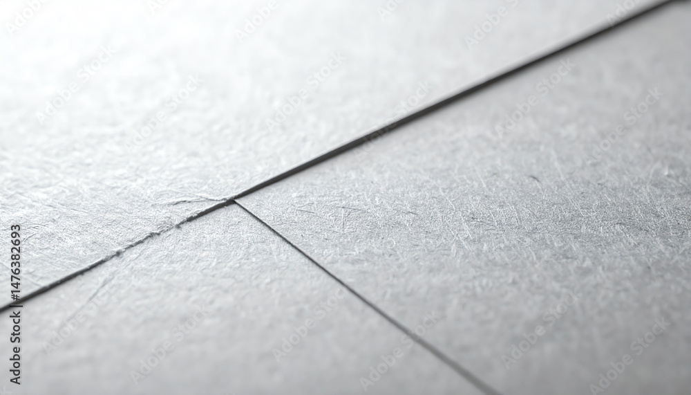 Poster a close-up view of textured gray paper with visible creases and lines, showcasing a minimalist aesth