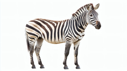 Naklejka premium photography, standing, striped, vertical, zebra, color image, plastic, studio shot, animal themes, blue, childhood, herbivorous, white background, nostalgia