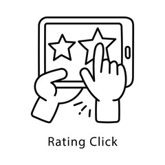 Rating Click Vector Outline Style Icon. Eps 10 File