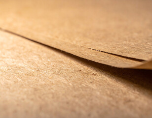 Close-up of textured, brown paper with soft lighting, highlighting the fibers and the subtle folds...