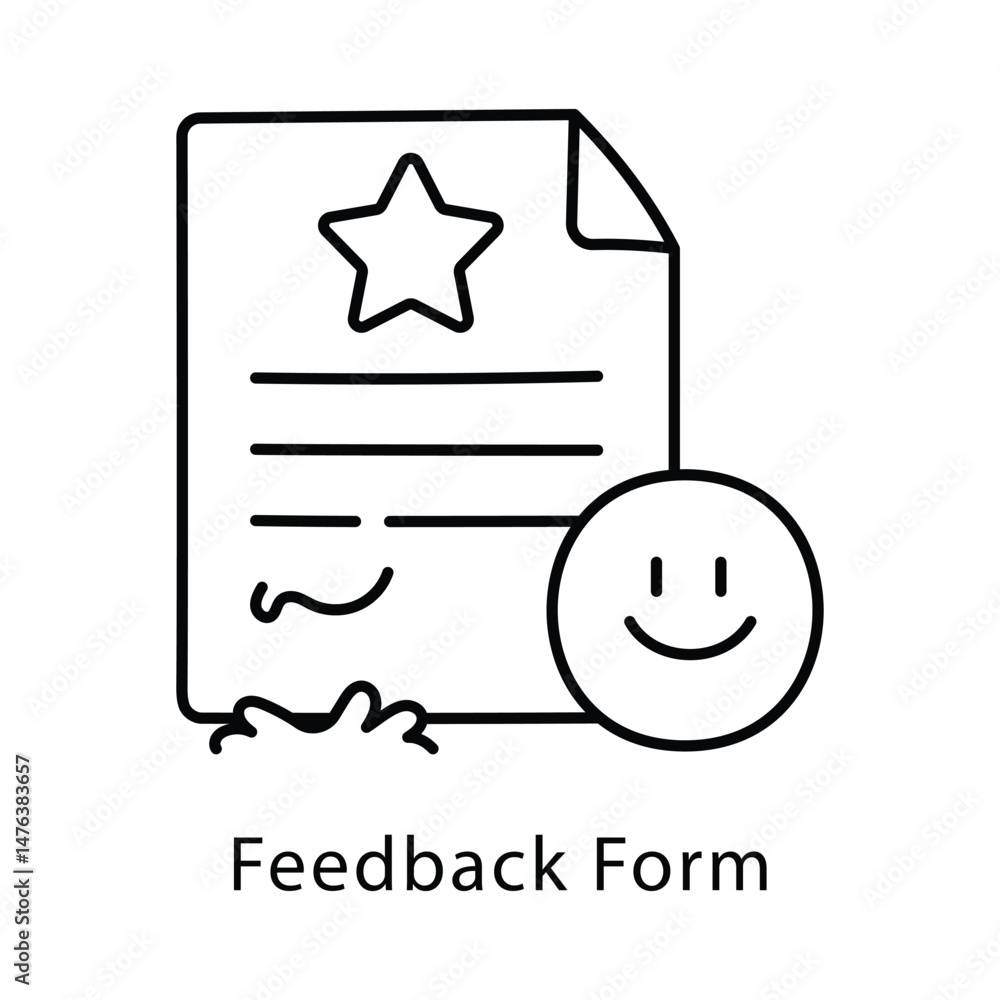 Poster feedback form vector outline style icon. eps 10 file