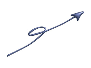 3d arrow symbol. Business clipart. Single element for design