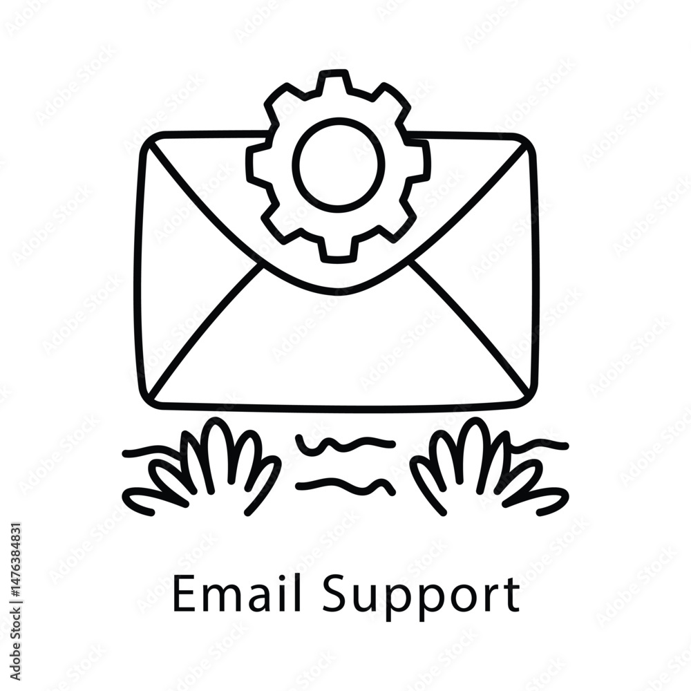 Poster email support vector outline style icon. eps 10 file