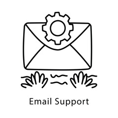 Email Support Vector Outline Style Icon. Eps 10 File