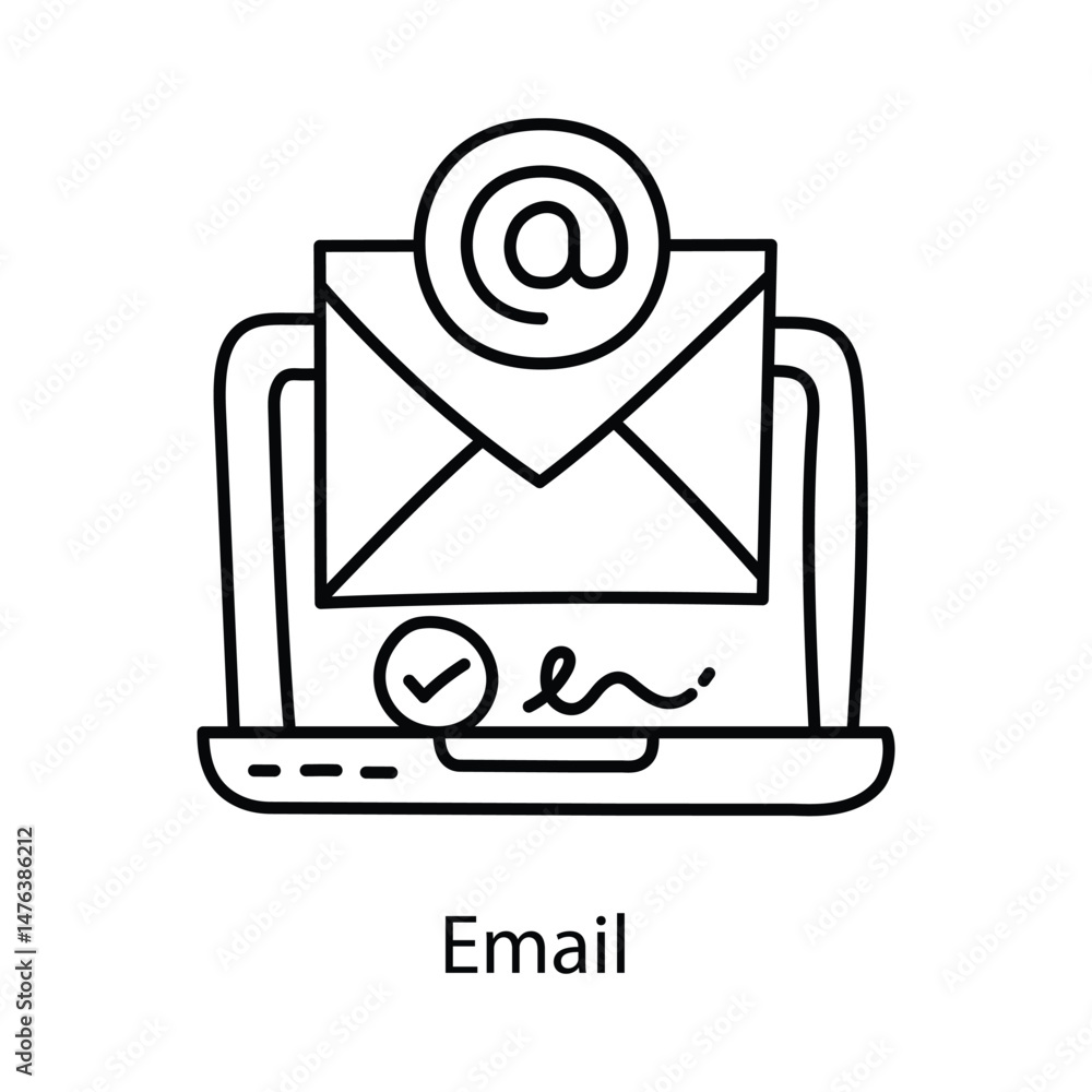 Poster email vector outline style icon. eps 10 file