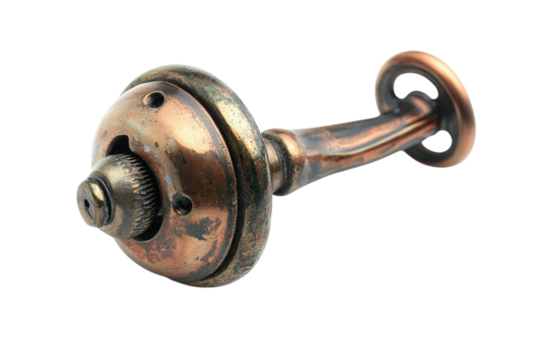 A metal fixture on black