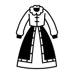 An icon of pilgrim dress in drawing style
