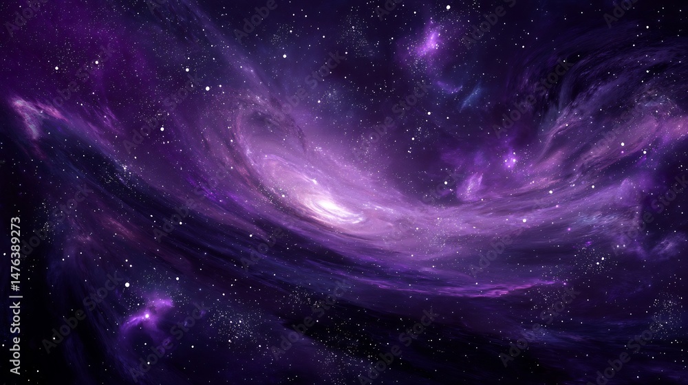 Poster vast galaxy background with swirling stars nebulae and deep purples creating a cosmic and awe inspir