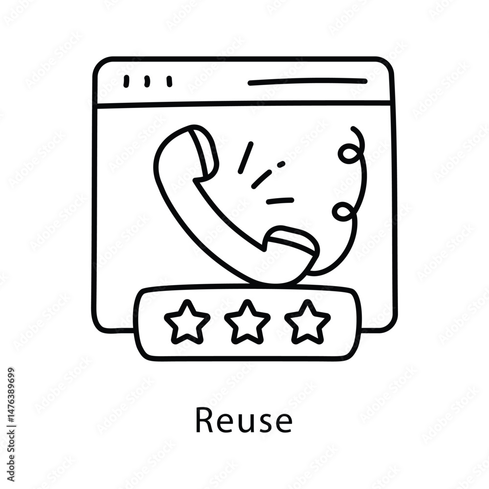 Poster reuse vector outline style icon. eps 10 file