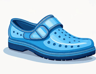 Pastel Blue Crocs Vector Side View