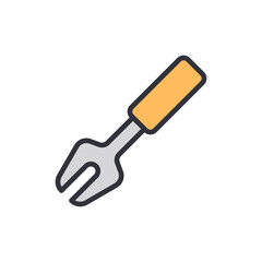 Simple Spanner Illustration With Transparent Background And Yellow Handle