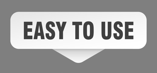 easy to use sticker. easy to use sign isolated on gray background