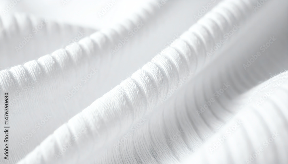 Poster soft, white fabric showcasing delicate textures and gentle folds, creating an elegant and serene vis