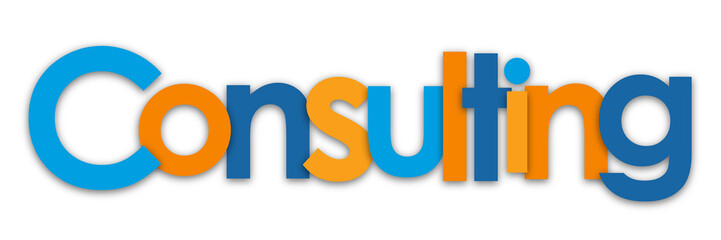 CONSULTING colourful typography banner on transparent background
