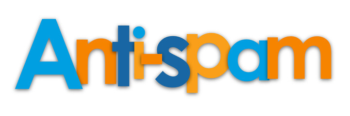ANTI-SPAM colourful typography banner on transparent background