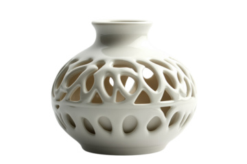 White ceramic cut out vase
