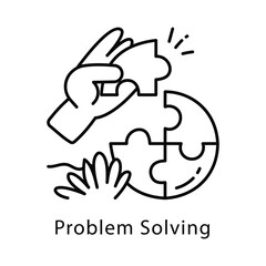 Problem Solving Vector Outline Style Icon. Eps 10 file