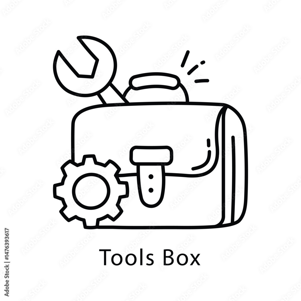 Poster tools box vector outline style icon. eps 10 file