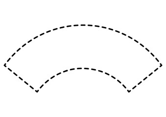黒の扇型の見出しフレーム