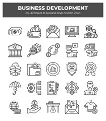 Collection of 25 Business Development Icons: Boost Your Business Growth