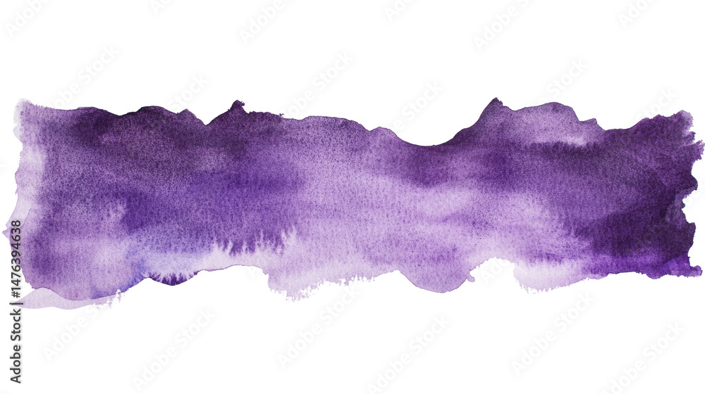 Poster delicate watercolor brushstroke in violet hues with abstract texture and irregular edges