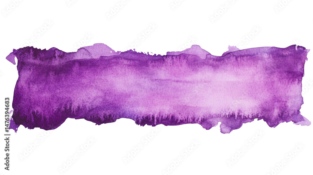 Poster abstract watercolor splash with flowing purple gradient on transparent backdrop