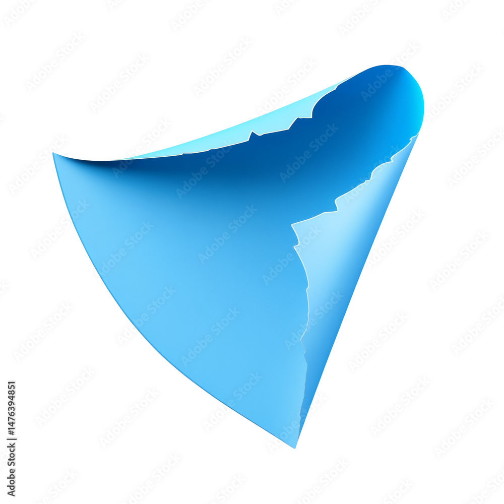 Poster Abstract blue triangular form suggesting transformation, movement, and creative potential with an inviting aesthetic