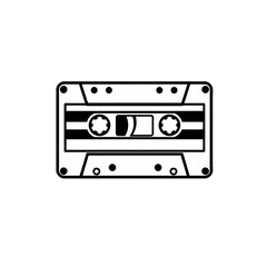 Vintage Cassette Tape Graphic Design Element Retro Music Audio Analog Technology Black White Illustration Simple Minimalist Style Vector Image Perfect for Nostalgia Projects Backgrounds Prints and    