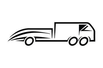 Truck with trailer vector illustration on the road, a symbol of cargo transportation and freight delivery
