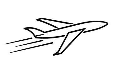 Airplane Taking Off Logo - Sleek Dynamic Monoline Art