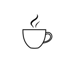 Simple Hot Beverage Cup Icon Minimalist Coffee Tea Mug Design Outline Vector Illustration Graphic Element for Website Mobile App Branding Project Simple Clean Hot Drink Mug Image art cafe food home   