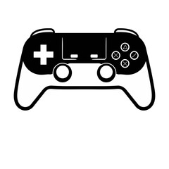 Black White Gaming Controller Icon Simple Minimalist Digital Gamepad Design Modern Technology Game Console Joystick Button Graphic Element for Video Game App Interface User Interface UX UI Design     