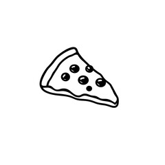 Delicious Single Slice Pizza Illustration Simple Black Line Drawing Perfect for Menu Design Restaurant Branding Food Blog Graphic Element Cute Pizza Slice Vector Minimalist Style Pizza Icon Tasty     