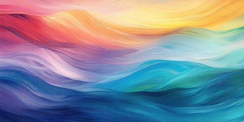 Abstract colorful wavy landscape