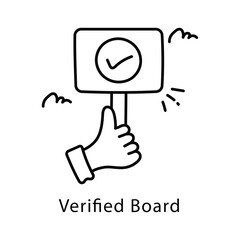 Verified Board  Vector Outline Style Icon. Eps 10 file