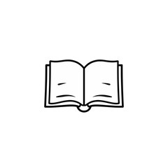 Simple Open Book Icon Line Art Graphic Design Element Education Reading Knowledge Literature Textbook Study School Library Symbol Black White Minimalist Vector Illustration Perfect for Website App    