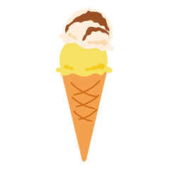 Double scoop ice cream cone drawing
