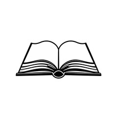 Open Book Icon Simple Black White Design Education Reading Knowledge Literature Textbook Study Learning Academic Symbol Graphic Design Element Illustration Vector Image Perfect for Website Blogs      
