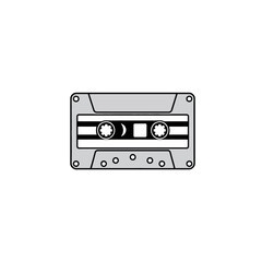 Vintage Cassette Tape Design Retro Music Audio Graphic Element Illustration Stylish Minimalist Black White Grey Color Palette Simple Elegant Design Perfect for Nostalgia Themed Projects Digital       