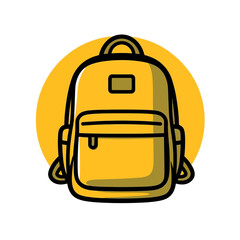 Yellow Backpack Illustration School Bag Design Travel Bag Icon Modern Vector Graphic Simple Minimalist Style Backpack for Students Casual Everyday Backpack Perfect for Web Design Mobile App Design    