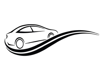 Sport luxury car silhouette vector illustration design for fast automobile transport