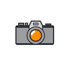 Simple Grey and Orange Camera Icon Digital Photography Graphic Design Element Modern Minimalist Flat Style Illustration Perfect for Website Blog Social Media Post Photography Business Branding Project