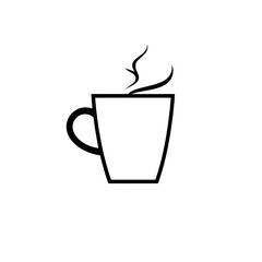 Simple Hot Drink Mug Icon Minimalist Coffee Tea Beverage Line Art Graphic Design Element Illustration Vector Black White Outline Style Hot Beverage Cup Simple Mug Design Modern Coffee Mug Illustration