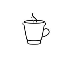 Simple Line Art Hot Coffee Cup Icon Design Illustration Graphic Beverage Hot Drink Mug Breakfast Caffeine Energy Morning Warm Cozy Relaxation Minimalist Style Vector Image Perfect for Websites Blogs  