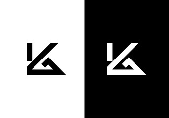 KG, GK monogram logo design