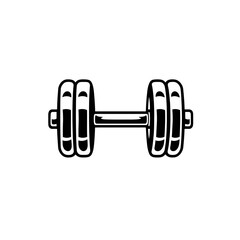 Simple Black Dumbbell Weightlifting Fitness Gym Icon Graphic Design Element Strong Workout Exercise Training Strongman Bodybuilding Muscle Powerlifting Weight Sport image shape vector symbol sporty   
